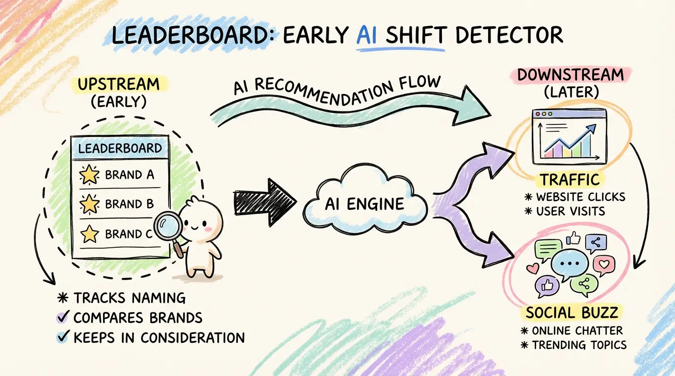 How a Leaderboard Can Surface AI Recommendation Shifts Before Traffic or Buzz